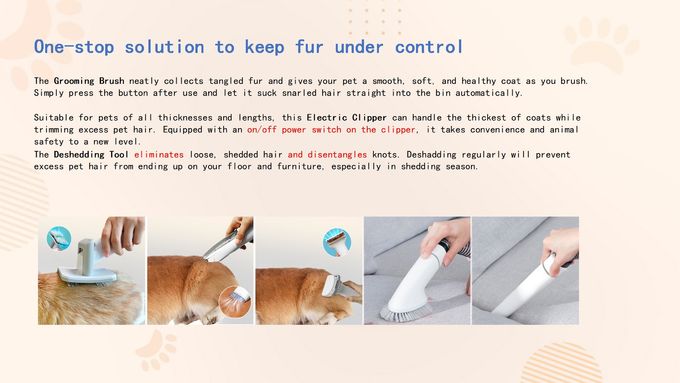 Escova a vácuo 5 em 1 kit de tosa para animais de estimação 600 W secador de cabelo soprador para cães e gatos 2